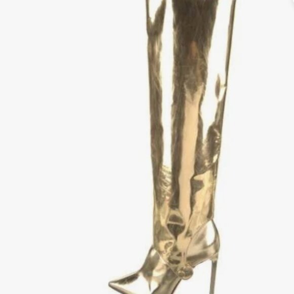 Jimmy Choo Shoes - Jimmy Choo Gold Patent Leather "Hurley" Boots w/ Detachable shaft Sz 10 40 Euro